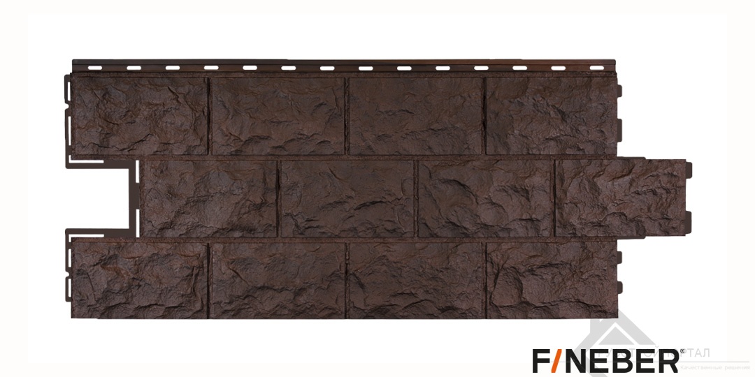 Тёмно-коричневый Фасадная панель колл. ДАЧНЫЙ ДОЛОМИТ (1115 х 450 мм)